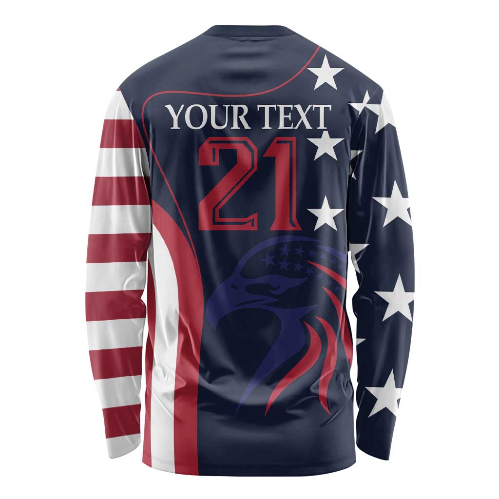 Custom USA Rugby Long Sleeve Shirt The Eagles Summer Paris 2024 - Shopicos