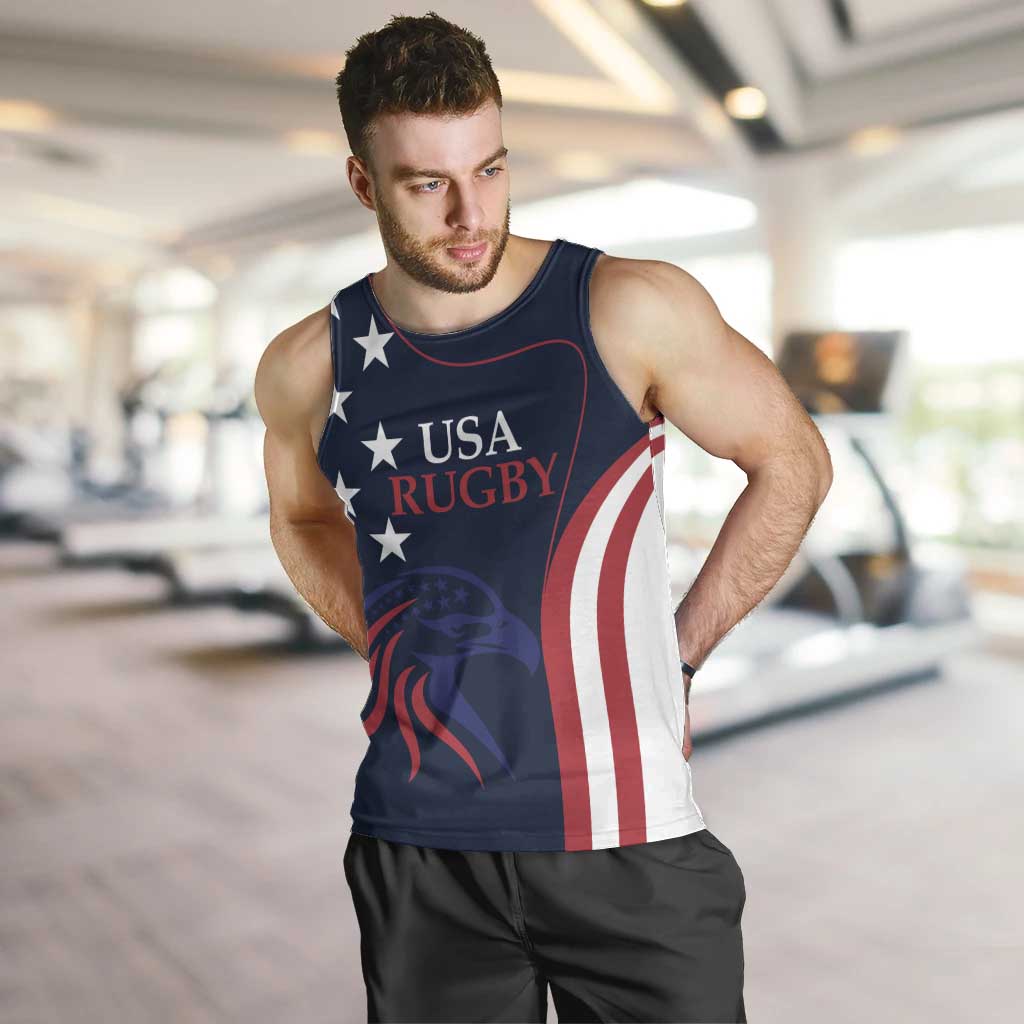 Custom USA Rugby Men Tank Top The Eagles Summer Paris 2024 - Shopicos