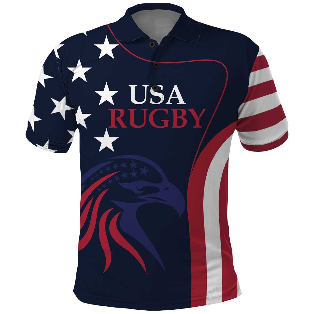 Custom USA Rugby Polo Shirt The Eagles Summer Paris 2024 - Shopicos