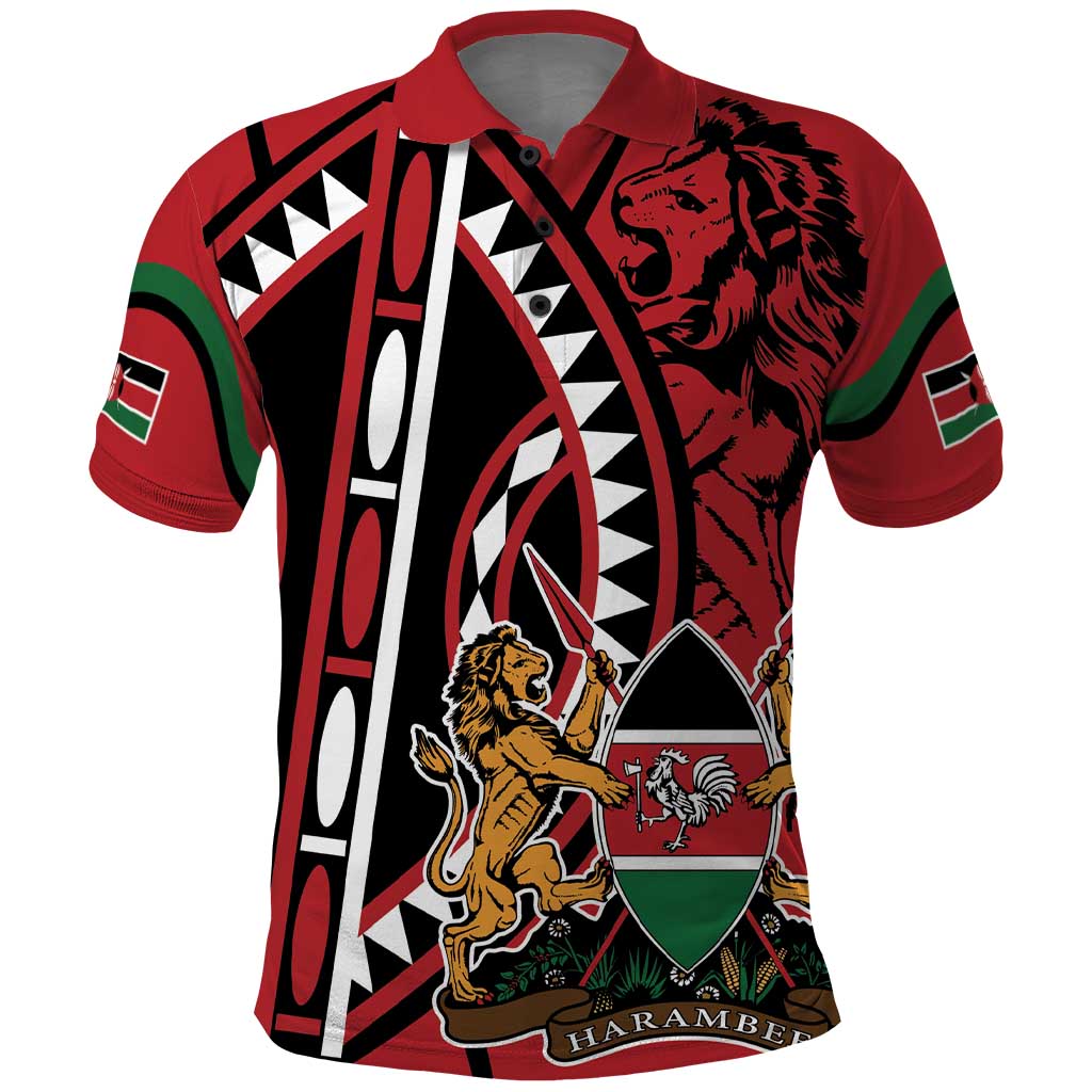 Kenya With African Shield Polo Shirt - Shopicos