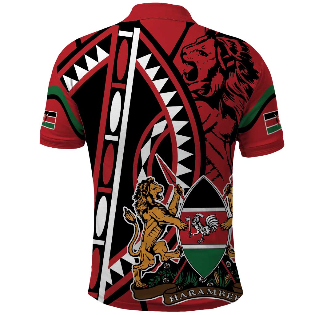 Kenya With African Shield Polo Shirt - Shopicos