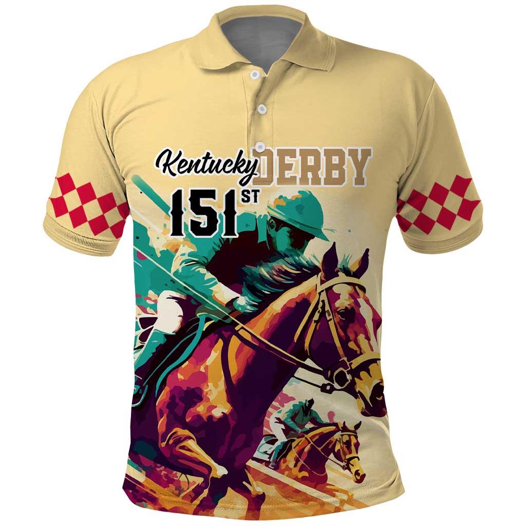 2025 Kentucky Horse Racing Polo Shirt 151st Anniversary Arty Gold Style LT9
