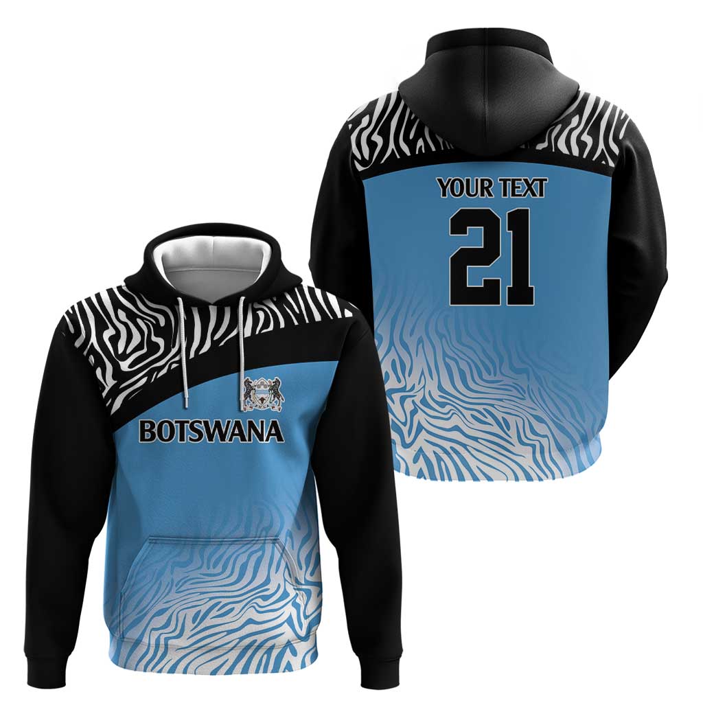 Botswana Cricket Custom Hoodie Baggy Blues Zebra Skins Pattern - Shopicos