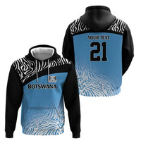 Botswana Cricket Custom Hoodie Baggy Blues Zebra Skins Pattern - Shopicos