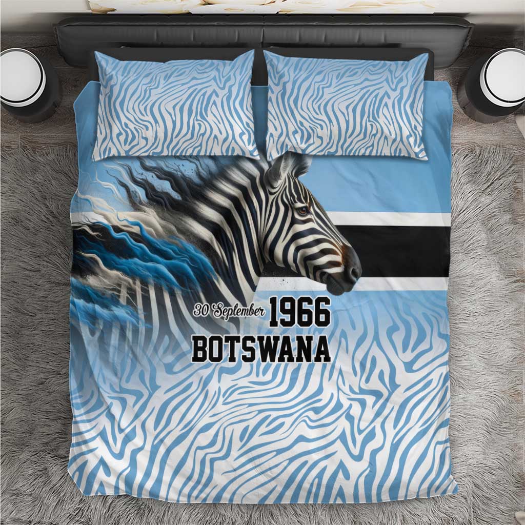 Botswana Independence Day 1966 Bedding Set Tribal Zebra Skins Pattern - Shopicos
