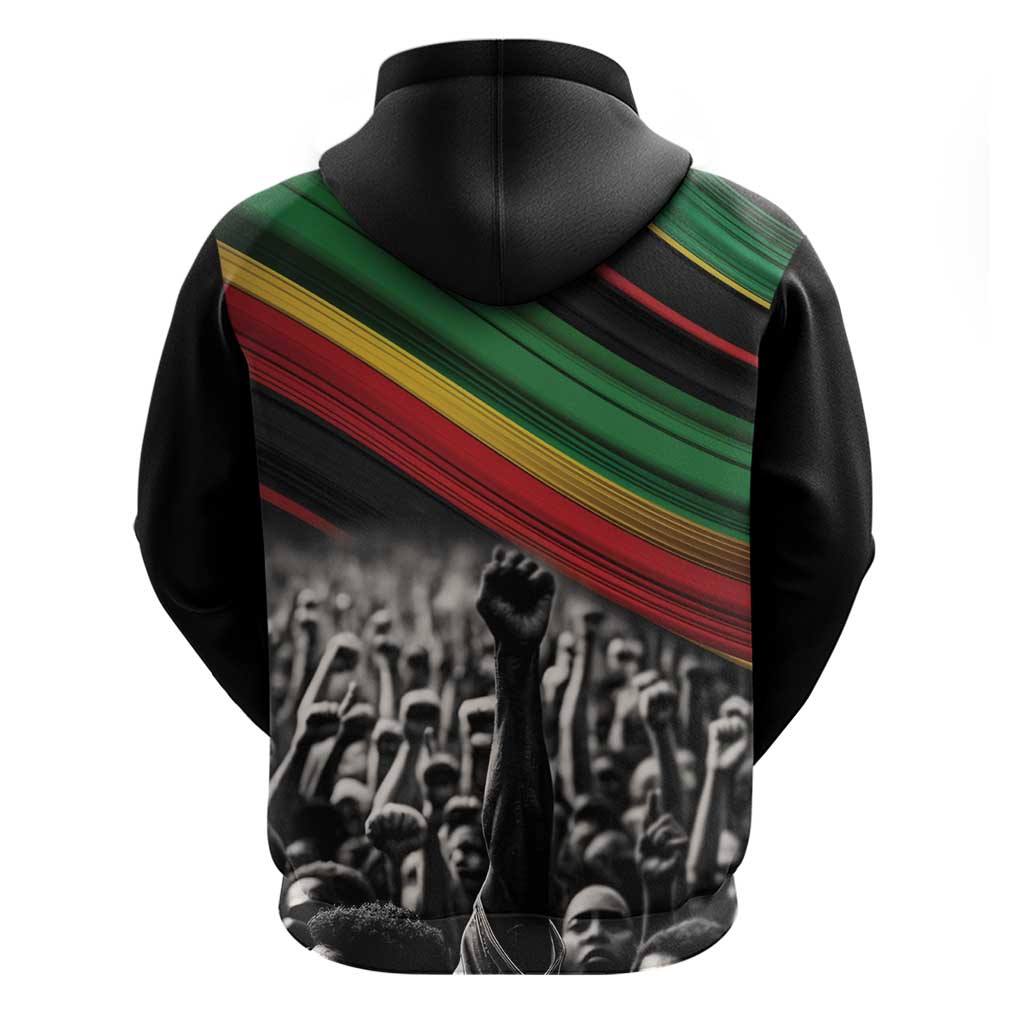 Make His-Herstories Hoodie Black Power Hand and Pan-African Flag - Shopicos