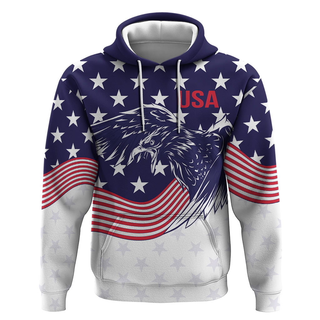 United States Cricket World Cup 2024 Hoodie USA Badge Eagle Make Champions - Shopicos