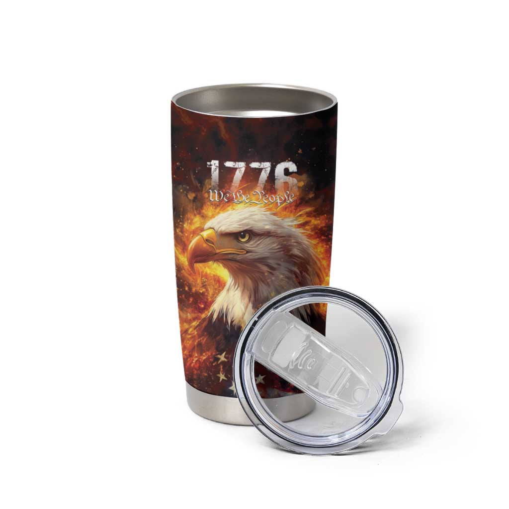 We The People Since 1776 Tumbler Cup USA Flag Flame Eagle - Shopicos