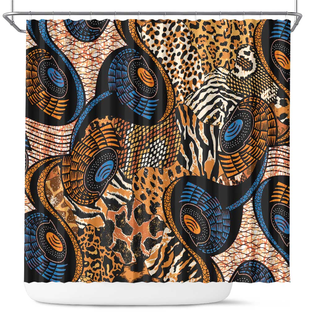 African Ankara Motifs Mixed Animal Skins Shower Curtain - Shopicos