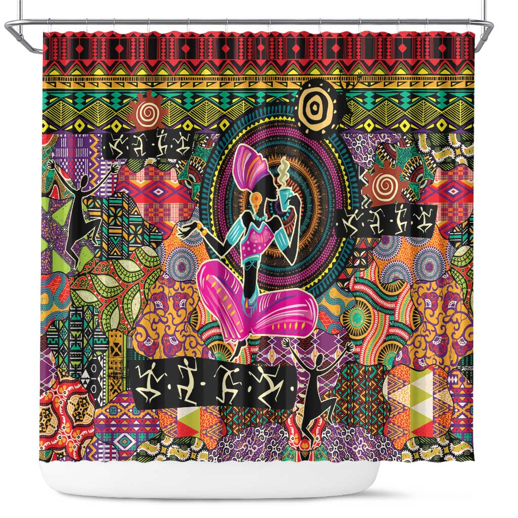 African Women Ethnic Motifs Shower Curtain - Shopicos
