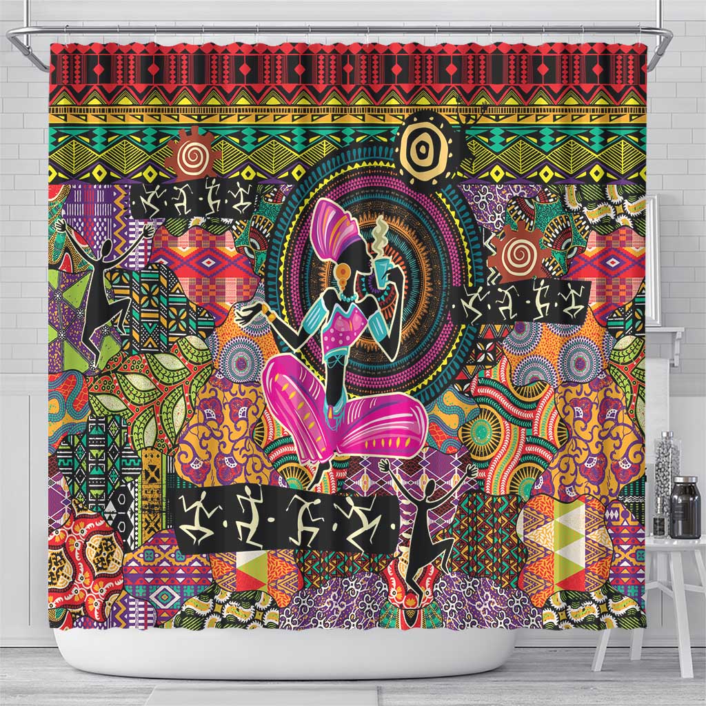 African Women Ethnic Motifs Shower Curtain - Shopicos