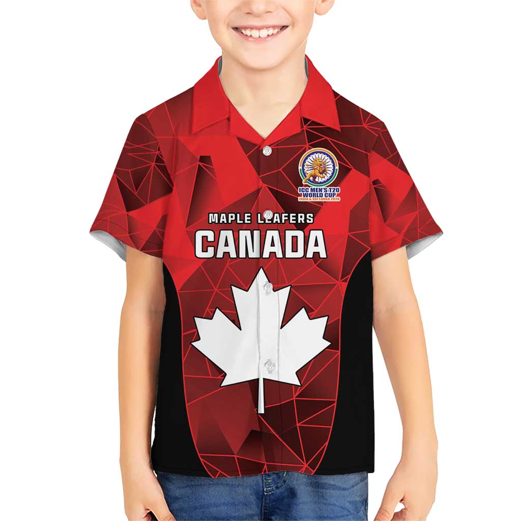 Custom Canada Cricket Spirit 2026 Kid Hawaiian Shirt World T20 Edition - Shopicos