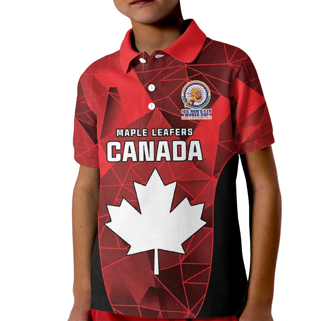 Custom Canada Cricket Spirit 2026 Kid Polo Shirt World T20 Edition - Shopicos