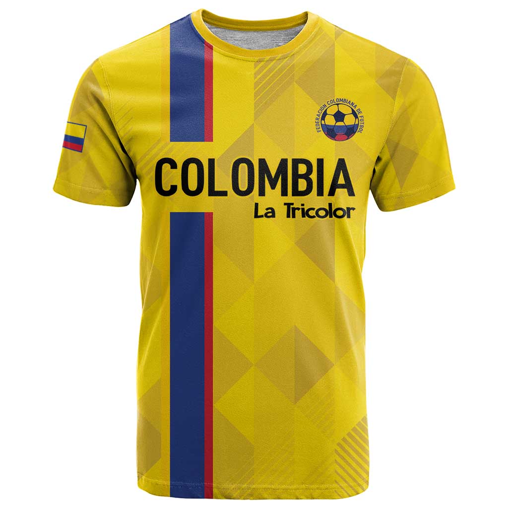 Custom Colombia Football T Shirt 2024 Vamos La Tricolor - Yellow - Shopicos