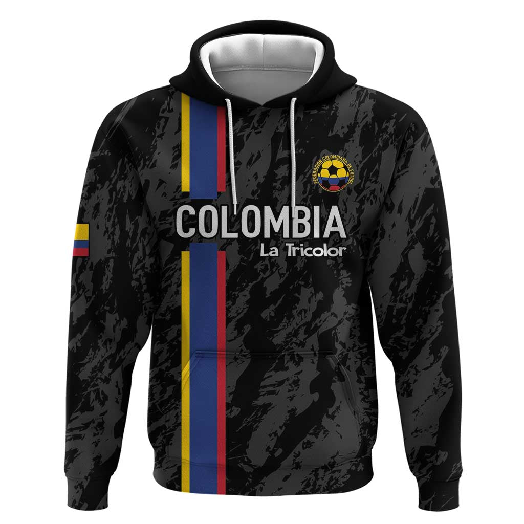 Custom Colombia Football Hoodie 2024 Vamos La Tricolor - Black - Shopicos