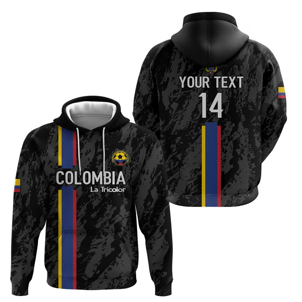 Custom Colombia Football Hoodie 2024 Vamos La Tricolor - Black - Shopicos