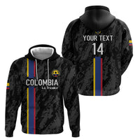 Custom Colombia Football Hoodie 2024 Vamos La Tricolor - Black - Shopicos
