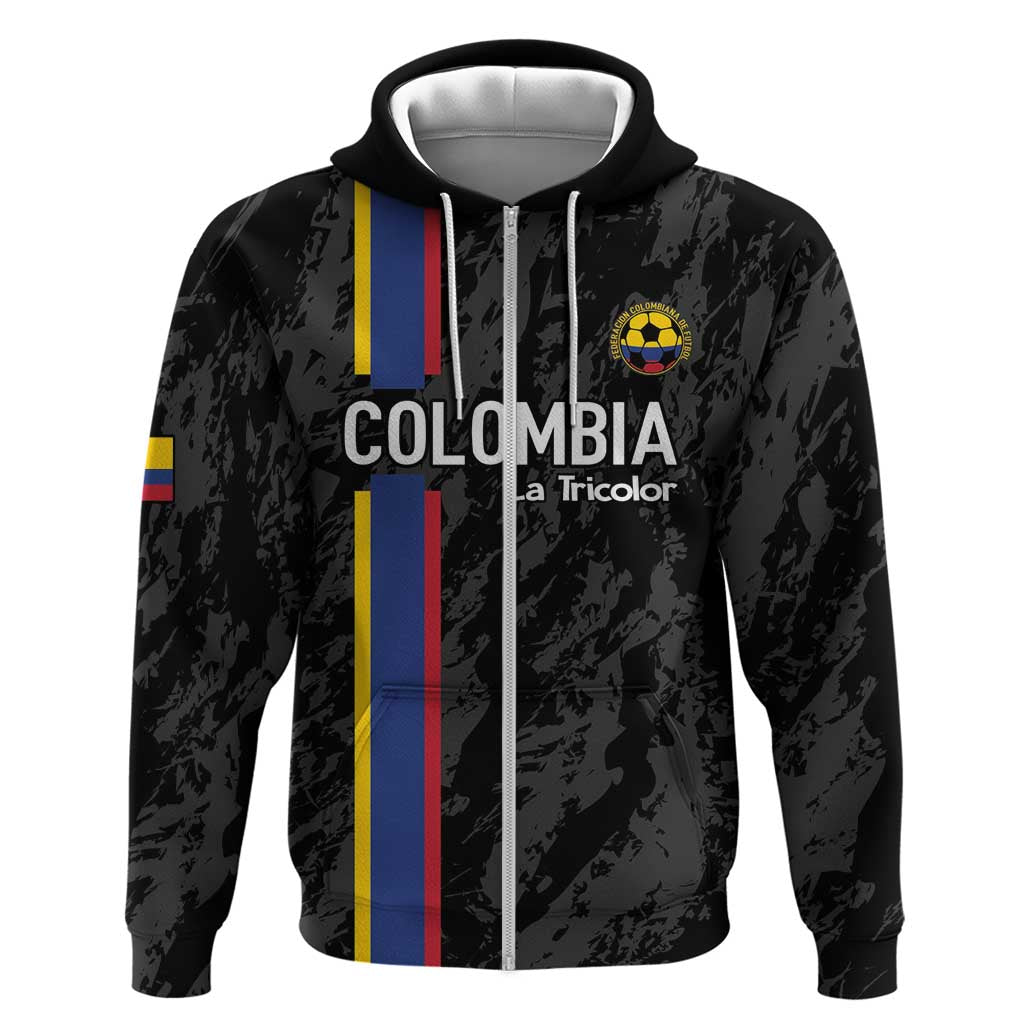 Custom Colombia Football Hoodie 2024 Vamos La Tricolor - Black - Shopicos