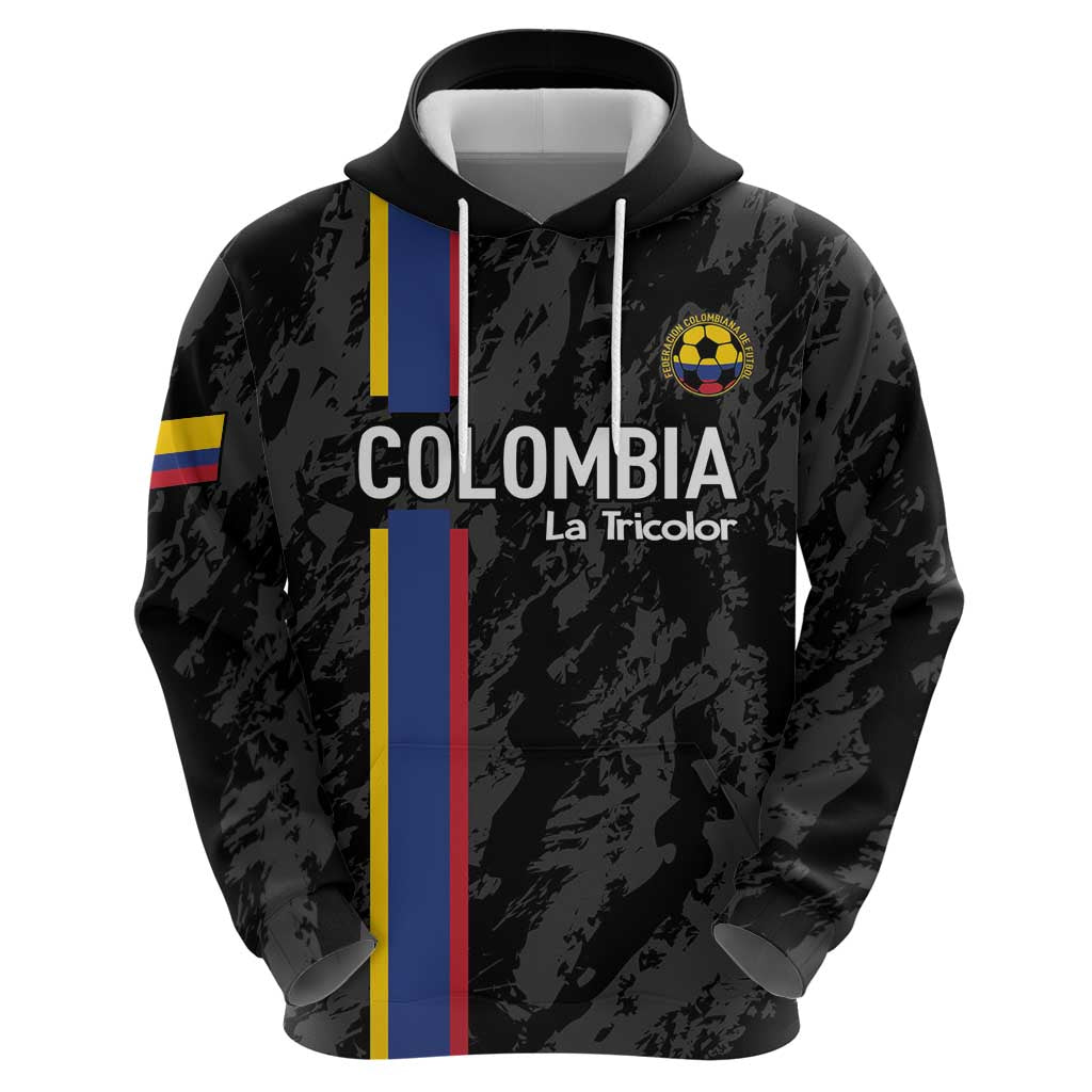 Custom Colombia Football Hoodie 2024 Vamos La Tricolor - Black - Shopicos