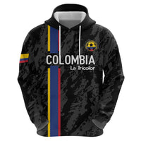 Custom Colombia Football Hoodie 2024 Vamos La Tricolor - Black - Shopicos