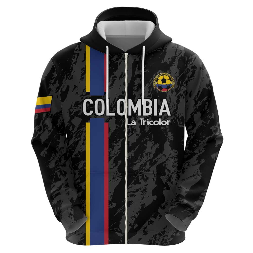 Custom Colombia Football Hoodie 2024 Vamos La Tricolor - Black - Shopicos