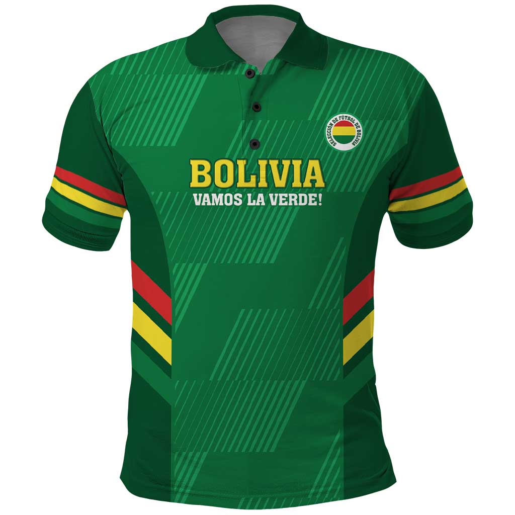 Custom Bolivia Football Polo Shirt 2024 Vamos La Verde - Green - Shopicos