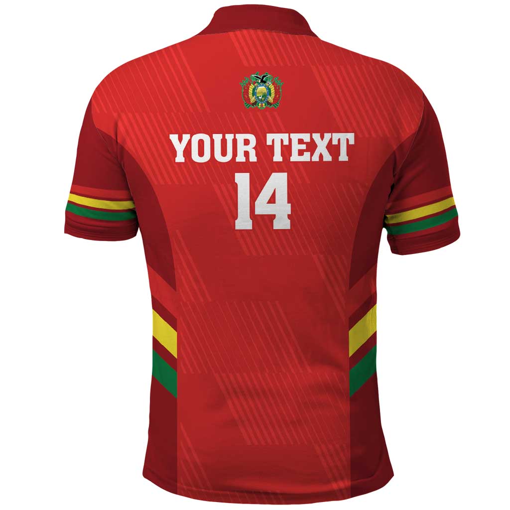 Custom Bolivia Football Polo Shirt 2024 Vamos La Verde - Red - Shopicos