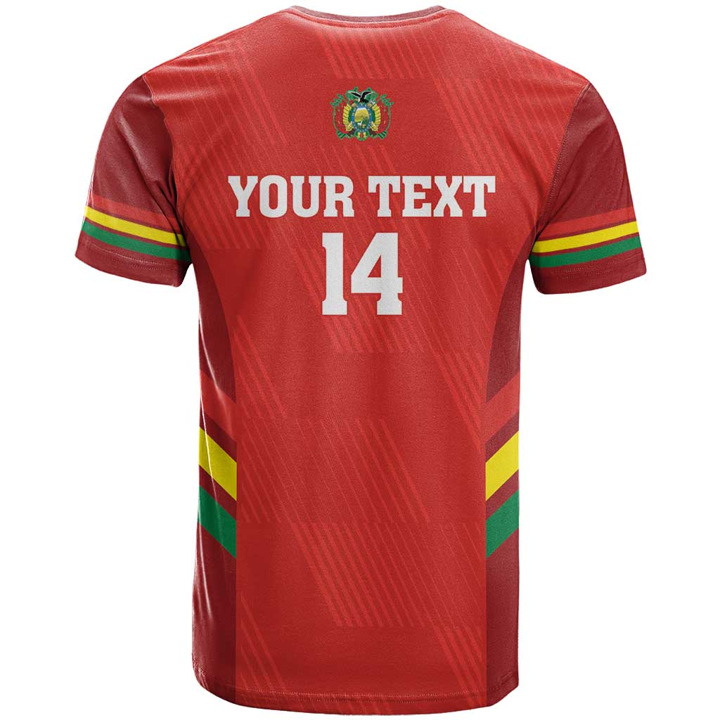 Custom Bolivia Football T Shirt 2024 Vamos La Verde - Red - Shopicos