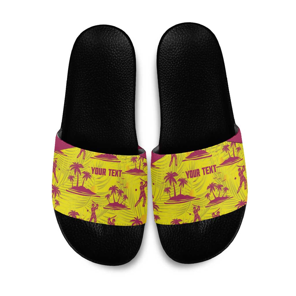 West Indies Cricket Custom Slide Sandals Windies Palm Tree Tropical Style - Shopicos
