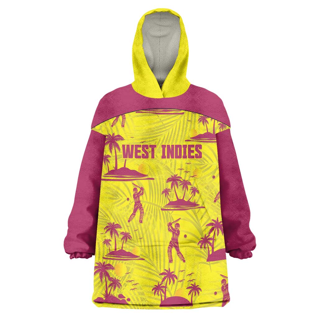 West Indies Cricket Custom Wearable Blanket Hoodie Windies Palm Tree Tropical Style - Shopicos