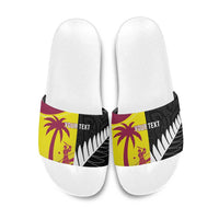 New Zealand and West Indies Cricket Custom Slide Sandals Black Cap Windies Together - Shopicos