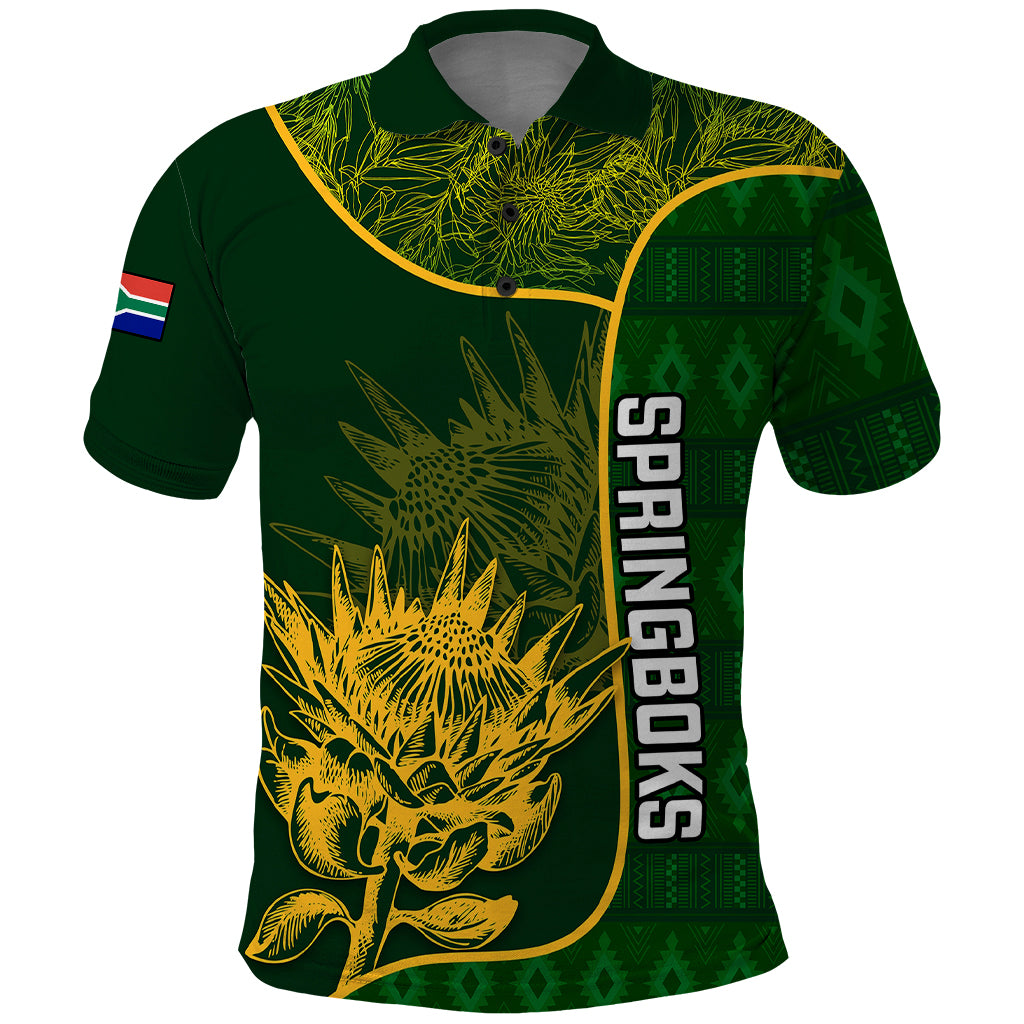Custom South Africa Rugby Polo Shirt 2023 Go Champions Springboks With Protea - Shopicos