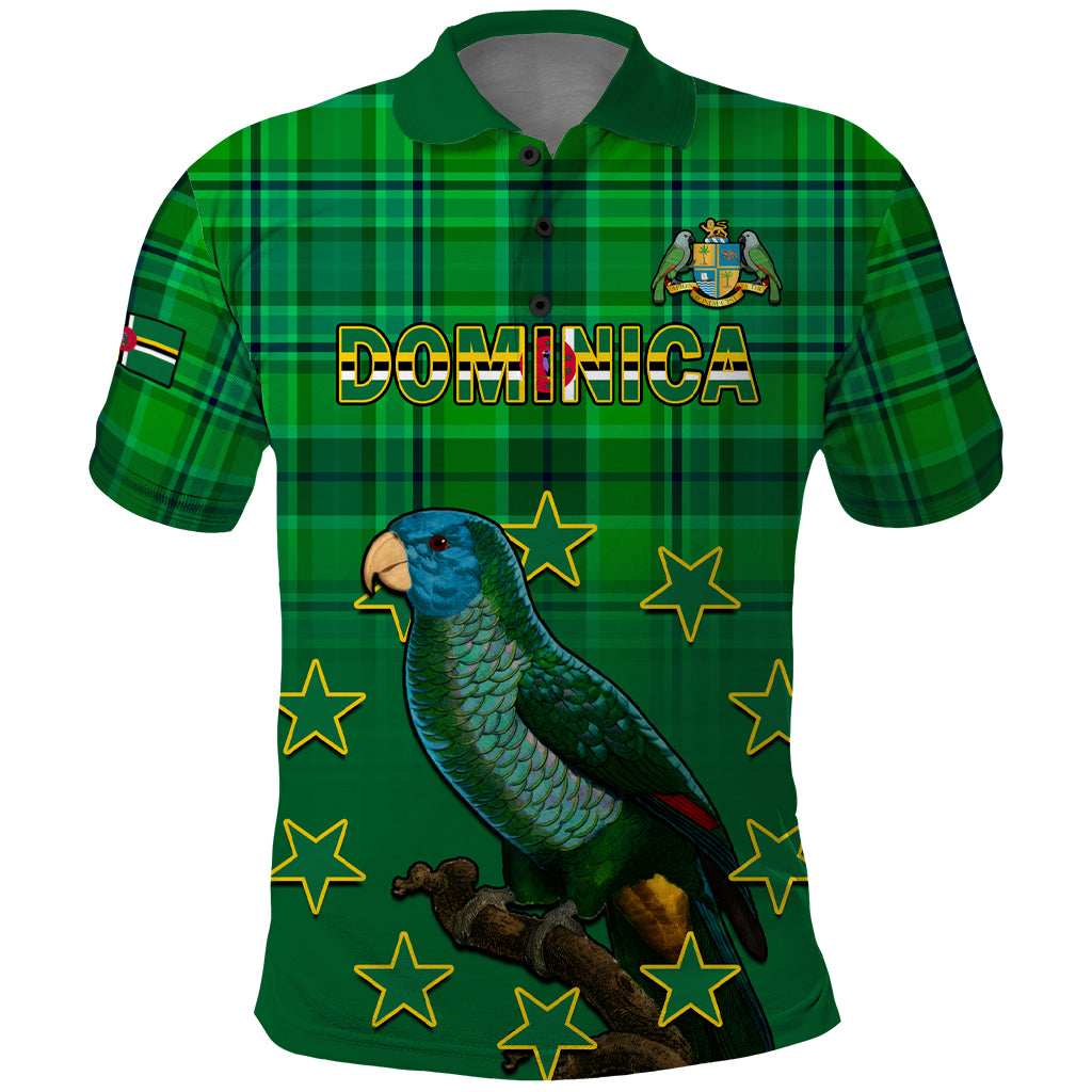 Dominica Independence Day Polo Shirt Dominik Sisserou Parrot With Madras Pattern - Shopicos