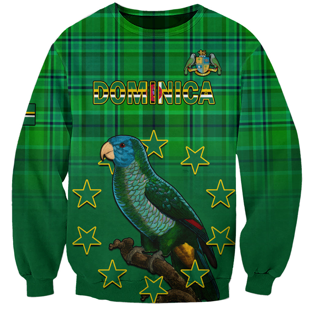 Dominica Independence Day Sweatshirt Dominik Sisserou Parrot With Madras Pattern - Shopicos