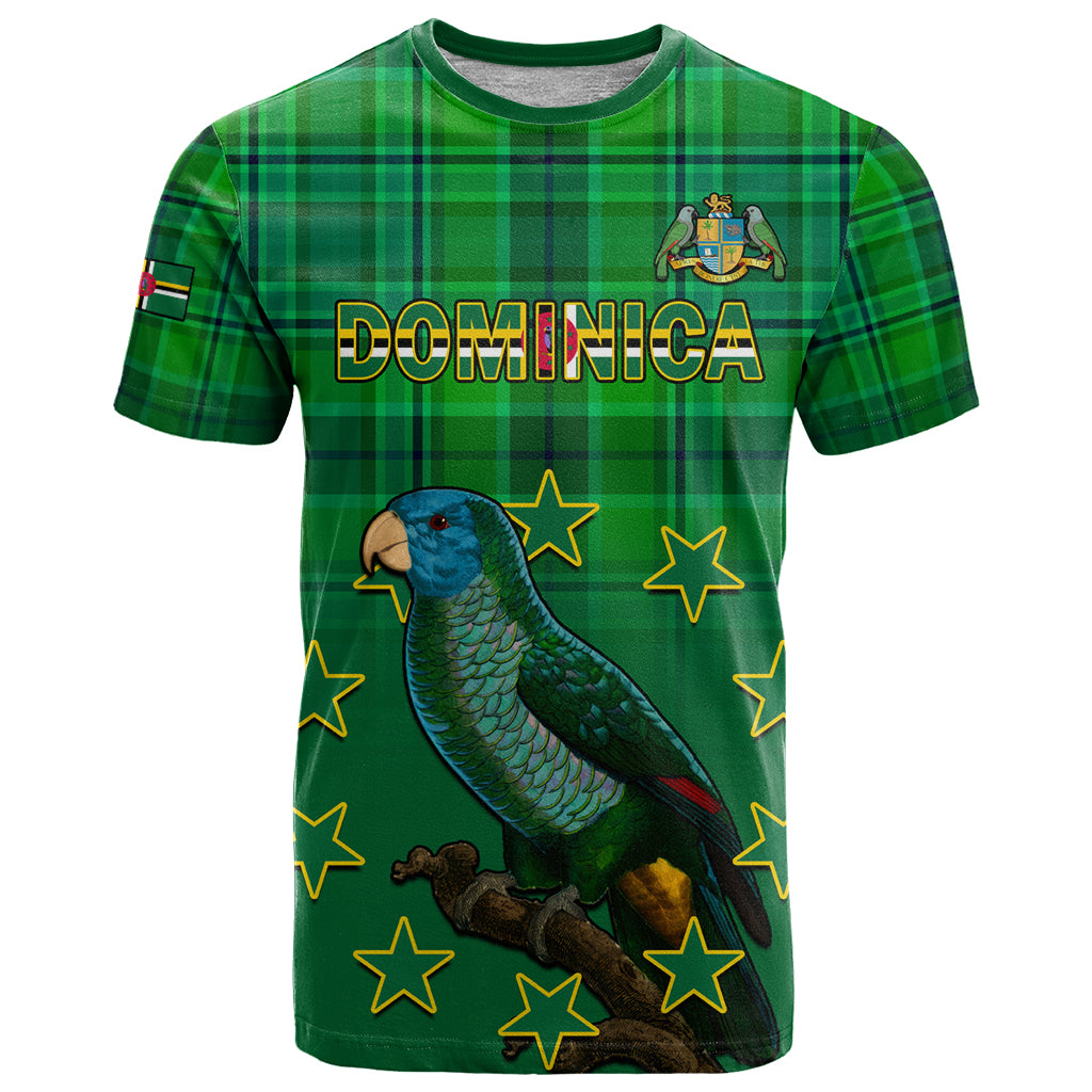 Dominica Independence Day T Shirt Dominik Sisserou Parrot With Madras Pattern - Shopicos