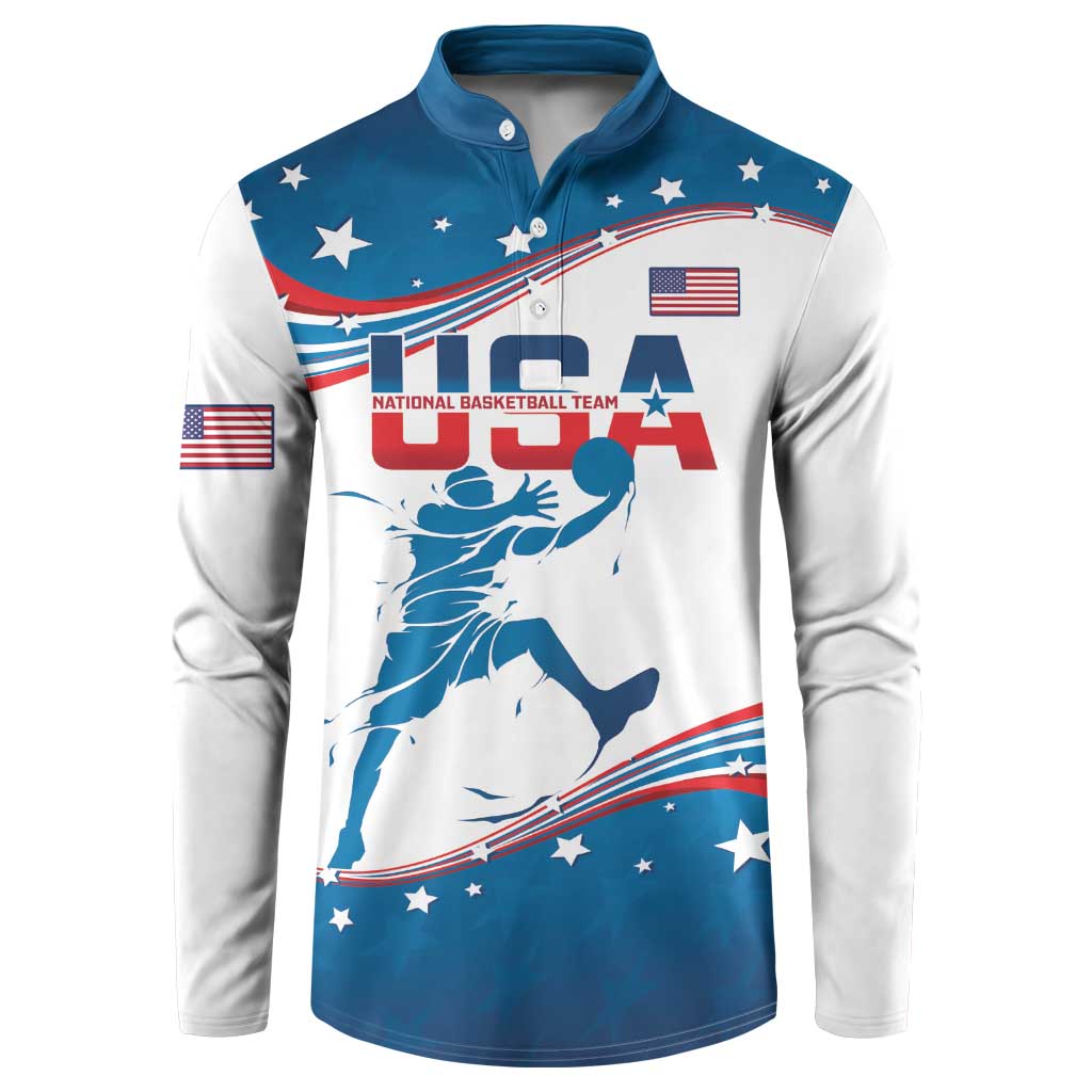 Custom USA Basketball Button Sweatshirt 2024 Go Dream Team Curve Style - Shopicos