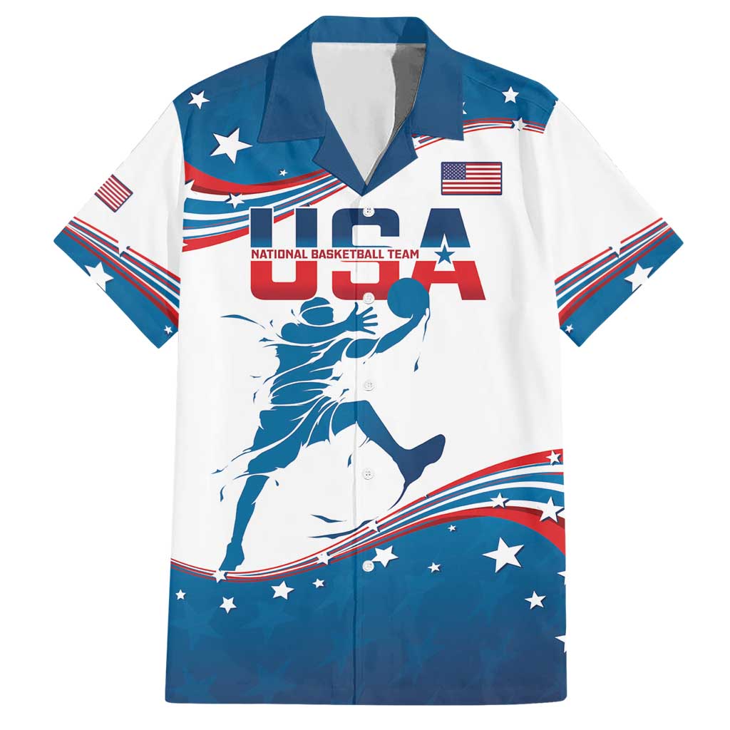 Custom USA Basketball Hawaiian Shirt 2024 Go Dream Team Curve Style - Shopicos