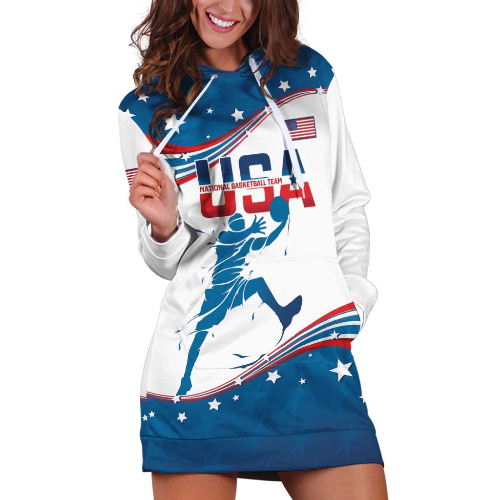 Custom USA Basketball Hoodie Dress 2024 Go Dream Team Curve Style - Shopicos