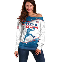Custom USA Basketball Off Shoulder Sweater 2024 Go Dream Team Curve Style - Shopicos