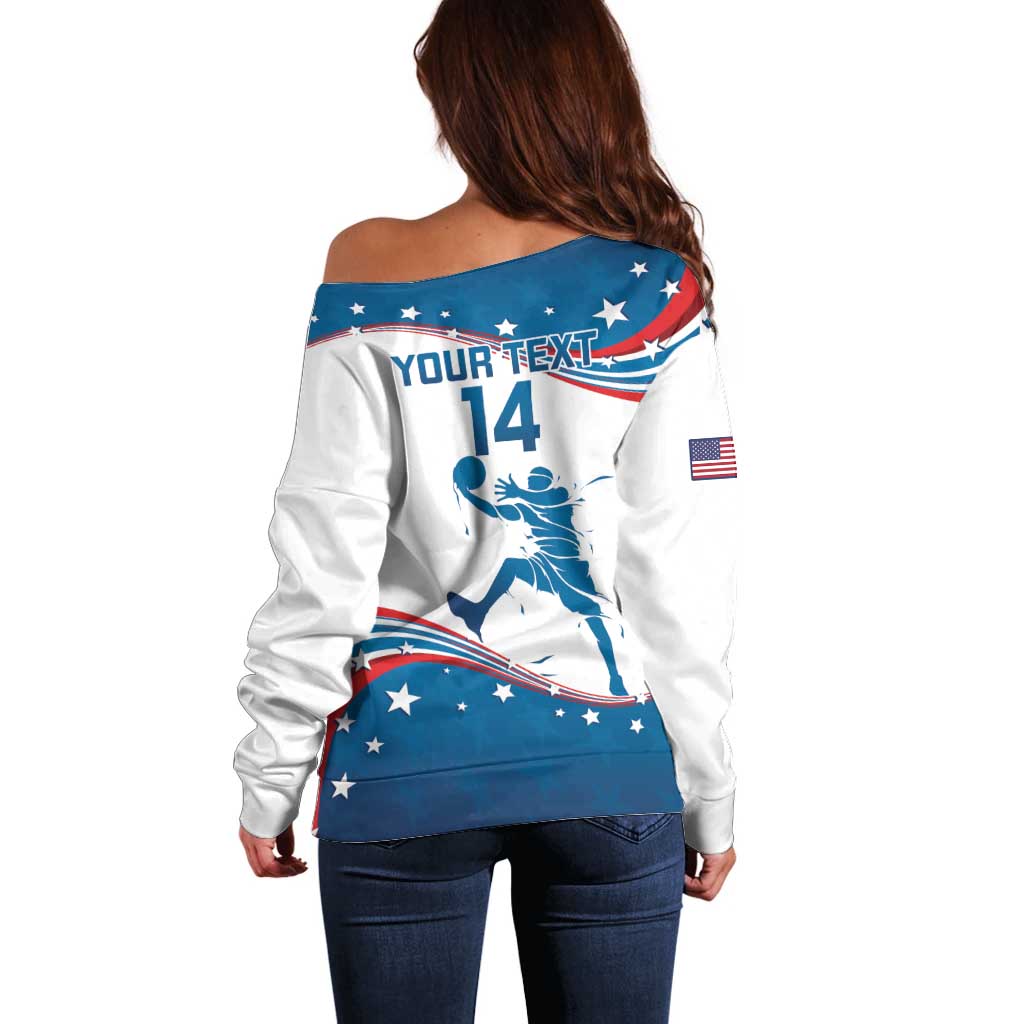 Custom USA Basketball Off Shoulder Sweater 2024 Go Dream Team Curve Style - Shopicos