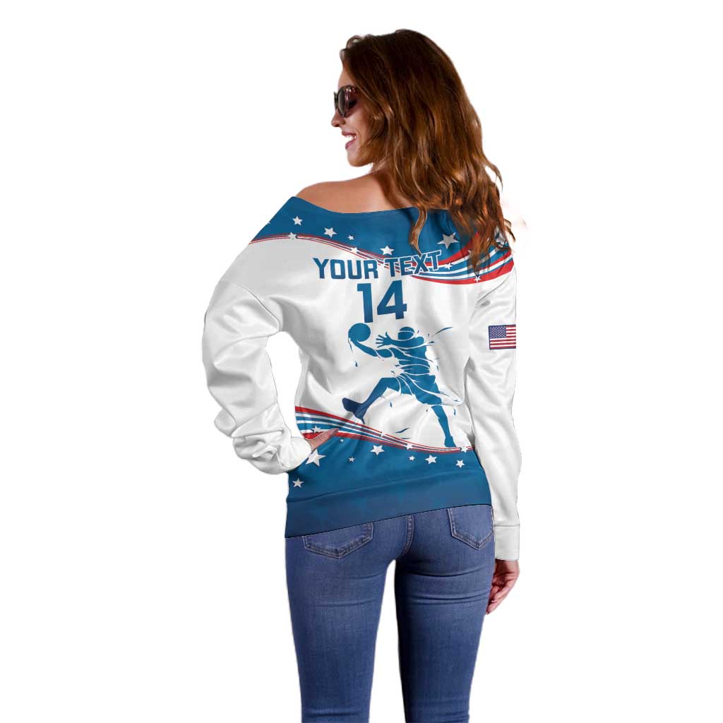 Custom USA Basketball Off Shoulder Sweater 2024 Go Dream Team Curve Style - Shopicos