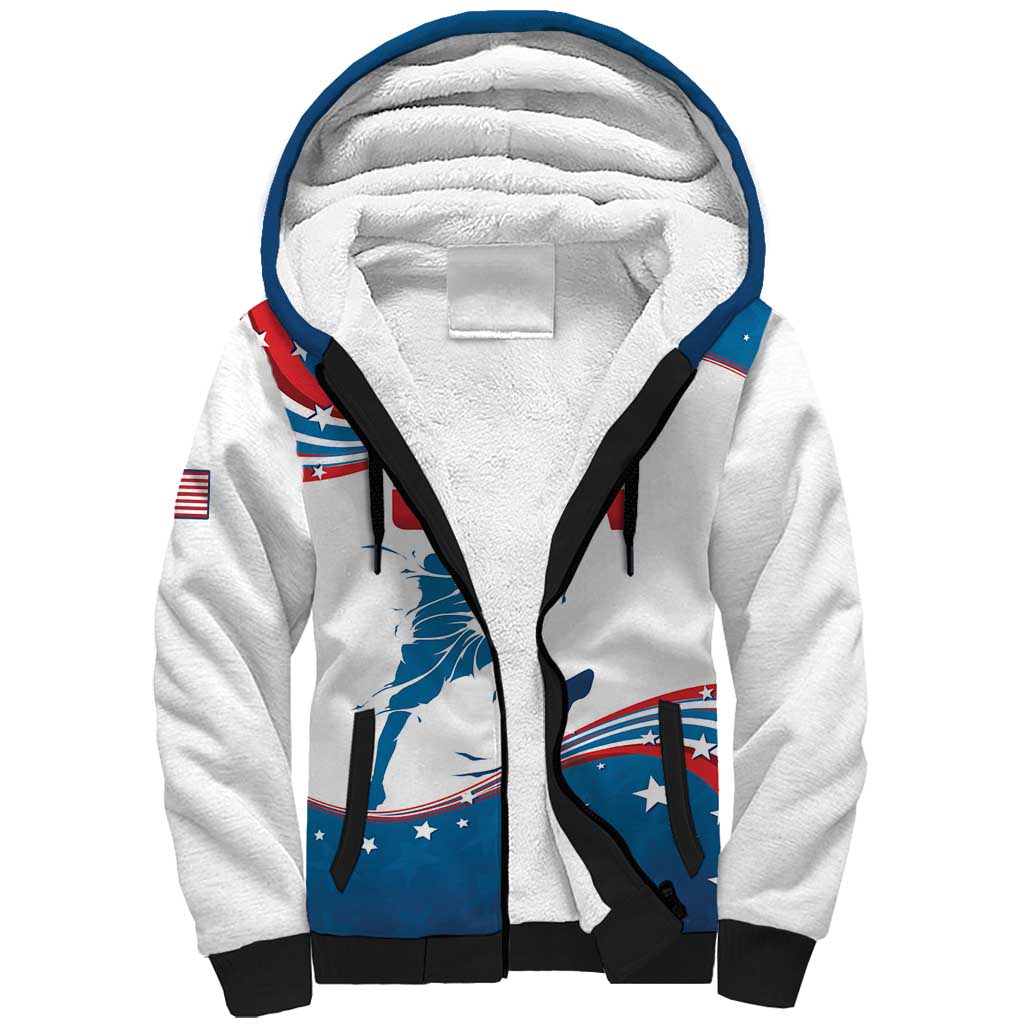 Custom USA Basketball Sherpa Hoodie 2024 Go Dream Team Curve Style - Shopicos
