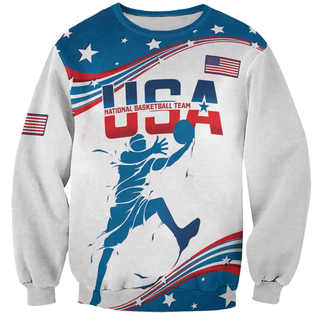 Custom USA Basketball Sweatshirt 2024 Go Dream Team Curve Style - Shopicos