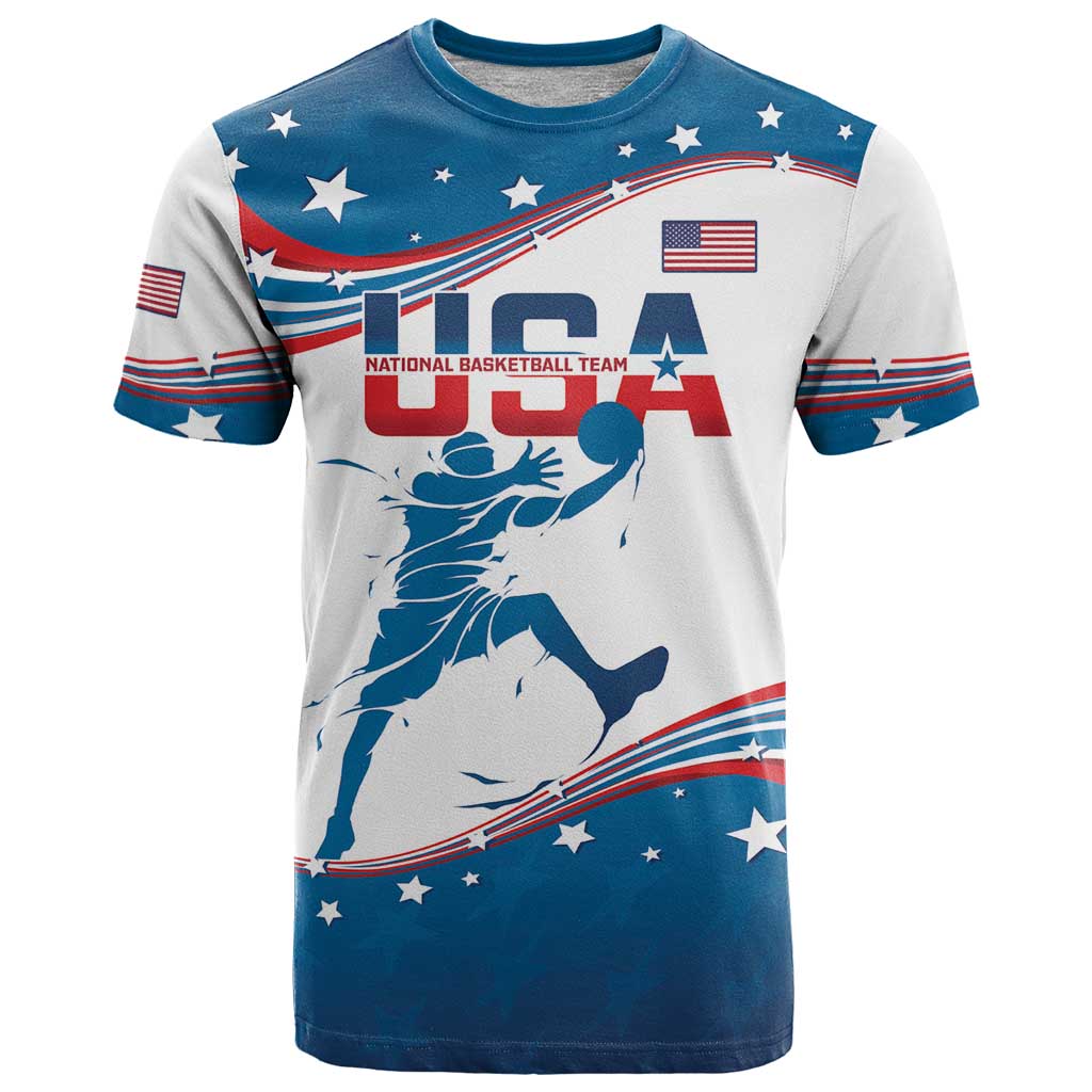 Custom USA Basketball T Shirt 2024 Go Dream Team Curve Style - Shopicos