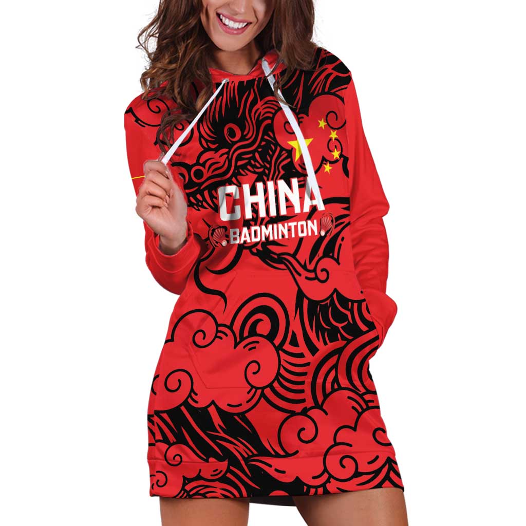 Personalised China Badminton Hoodie Dress 2024 Chinese Dragon Version - Shopicos