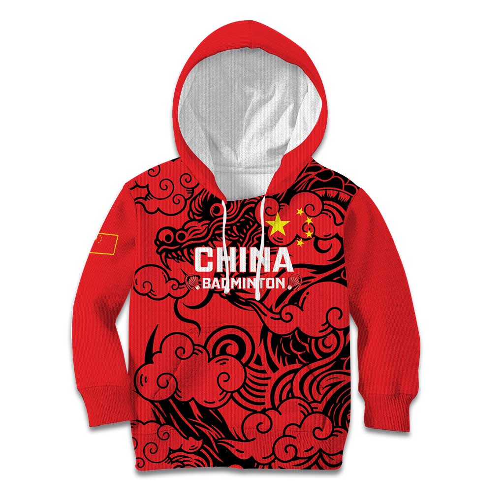 Personalised China Badminton Kid Hoodie 2024 Chinese Dragon Version - Shopicos