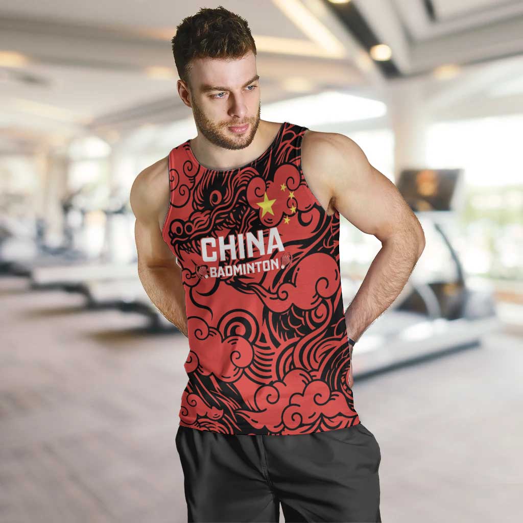 Personalised China Badminton Men Tank Top 2024 Chinese Dragon Version - Shopicos