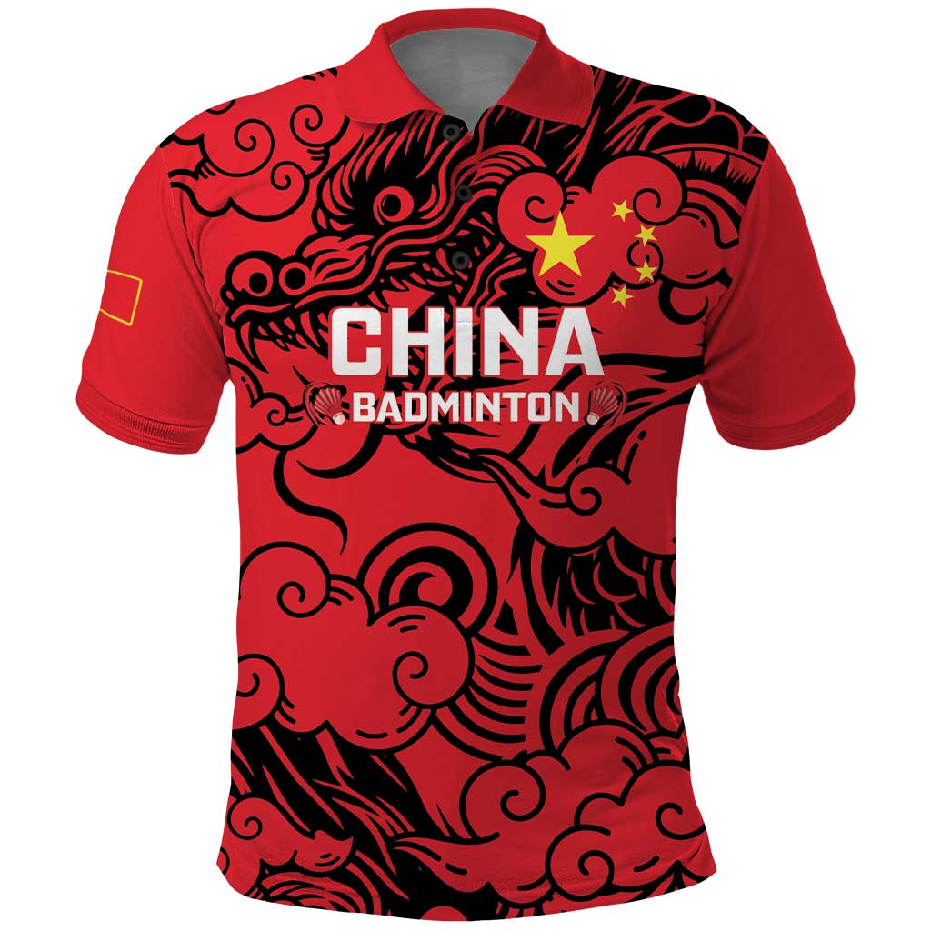 Personalised China Badminton Polo Shirt 2024 Chinese Dragon Version - Shopicos
