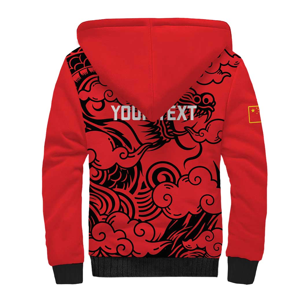 Personalised China Badminton Sherpa Hoodie 2024 Chinese Dragon Version - Shopicos