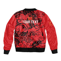 Personalised China Badminton Sleeve Zip Bomber Jacket 2024 Chinese Dragon Version - Shopicos